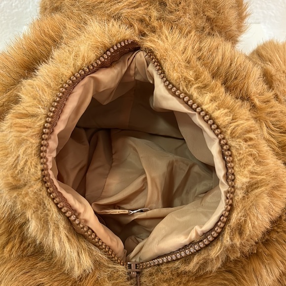 VTG Robert Small 1984 House Of Hull Plush Faux Fur Golden Brown Bear Backpack - Picture 6 of 9